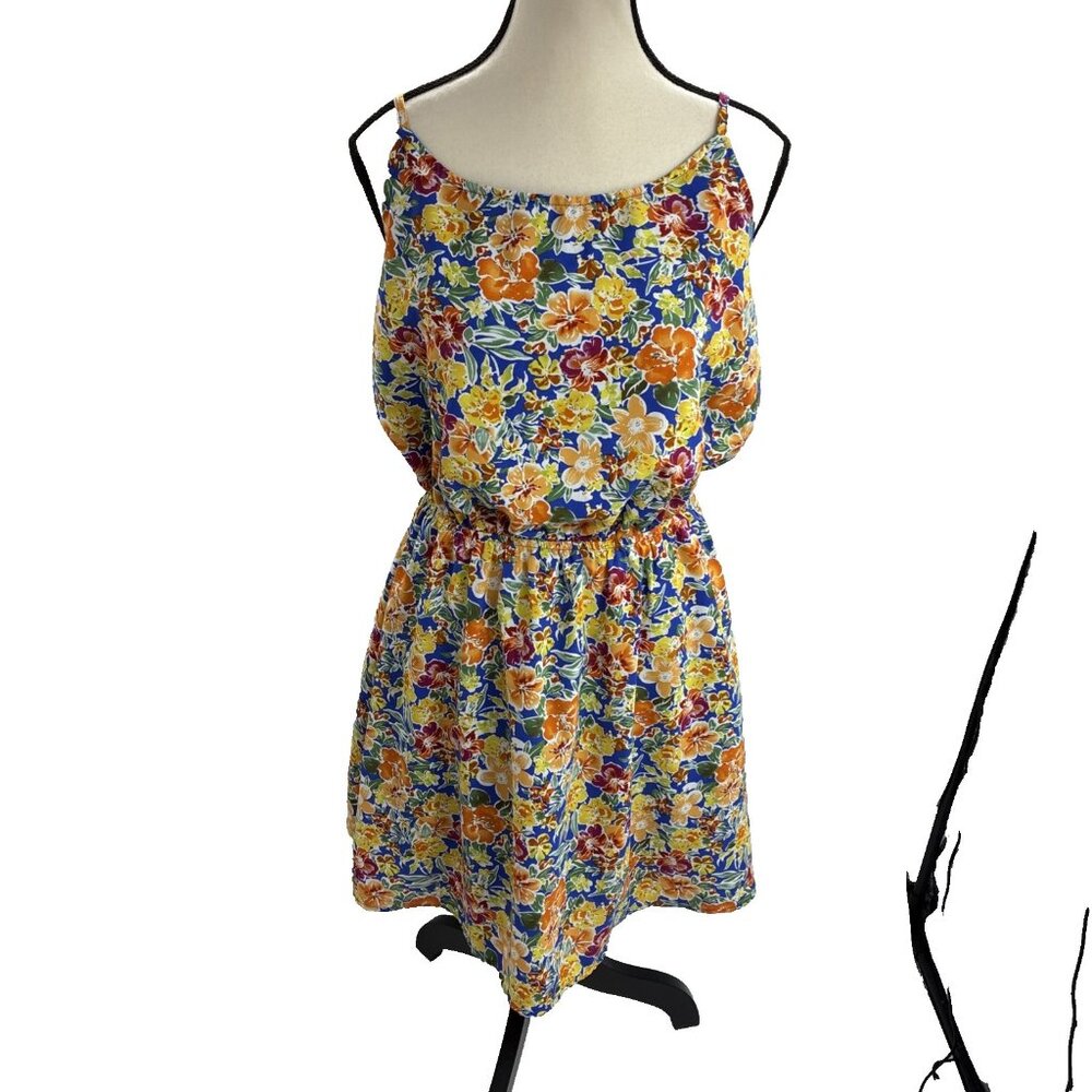 Staccato Womens M Floral Print Sundress Boho Spaghetti Strap Summer Casual